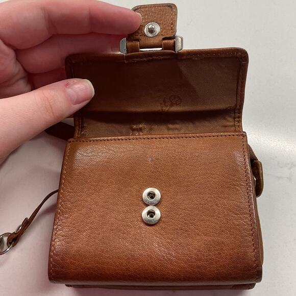 Fossil Genuine Leather Compact Trifold Wallet Brown and Silver - Picture 4 of 11